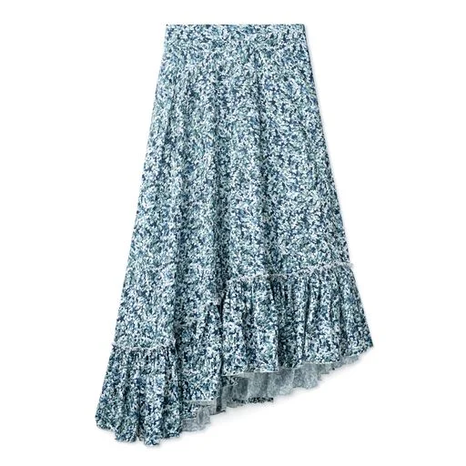 Asymmetrical Skirt - Light Floral high waist skirt