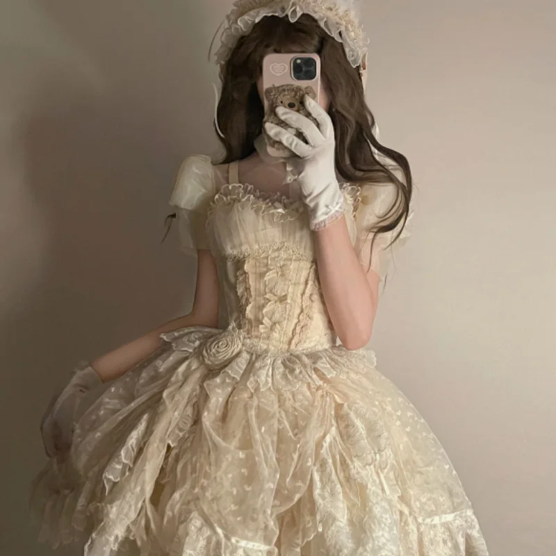 Ballet Lace Lolita Skirt PL53176 denim skirt classic