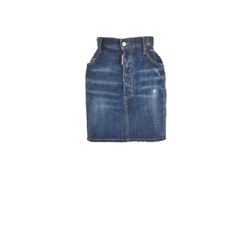 Dsquared² Blue  Skirt relaxed fit skirt