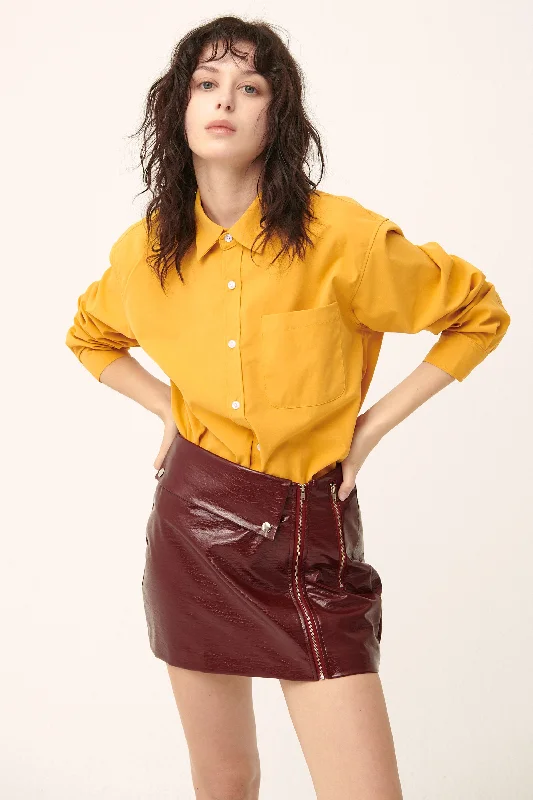 Rae Asymmetric Pleather Skirt casual skirt length