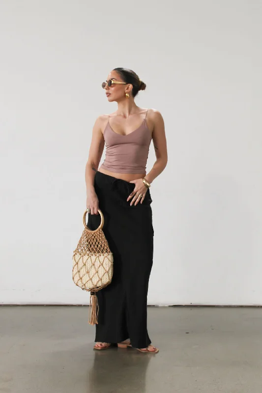 Days Off Linen Maxi Skirt pencil skirt chic