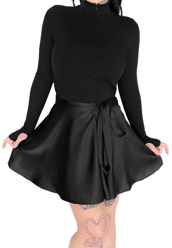 Foxblood - Ballet Wrap Black - Skirt cashmere skirt soft