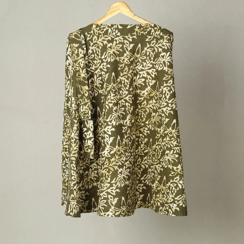 Green - Hand Batik Print Cotton Wrap Around Skirt 17 chiffon skirt airy