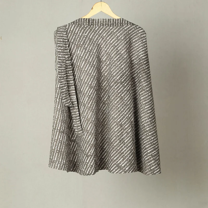Grey - Hand Batik Print Cotton Wrap Around Skirt 20 chiffon skirt airy