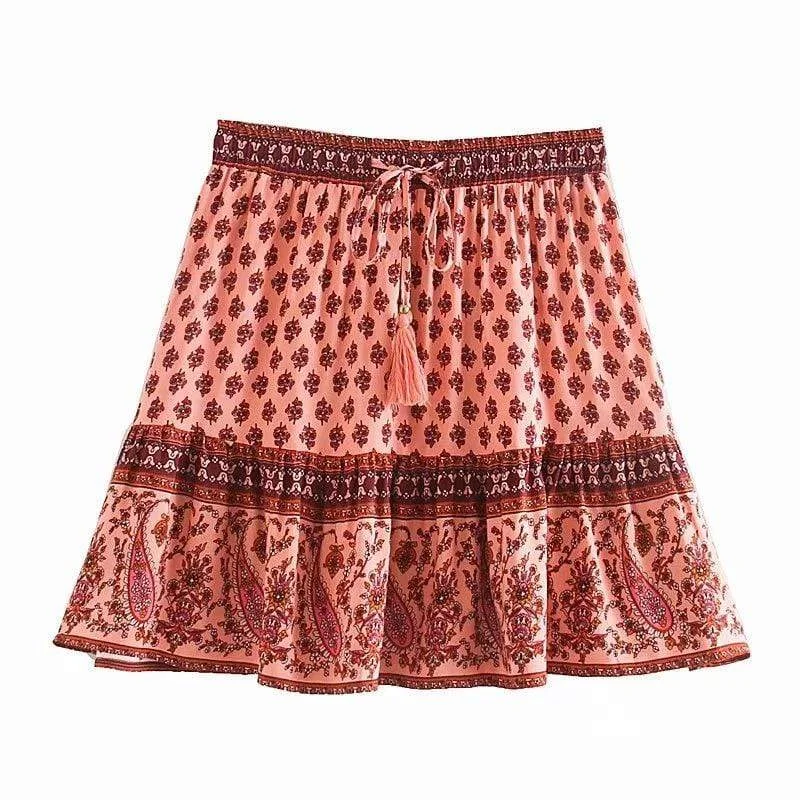 Josie Mini Skirt in Pink corduroy skirt textured