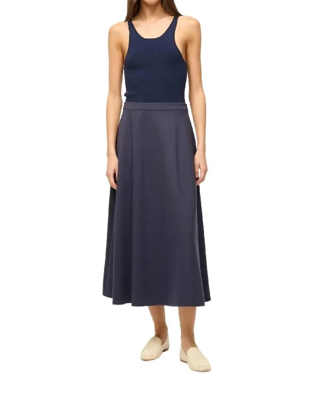 Lighthouse Midi Skirt In Navy vintage skirt charm