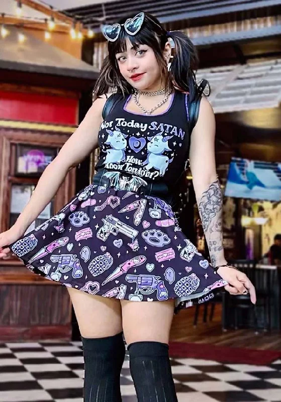 Pastel Goth Guns And Knives | SKATER SKIRT* lace skirt feminine