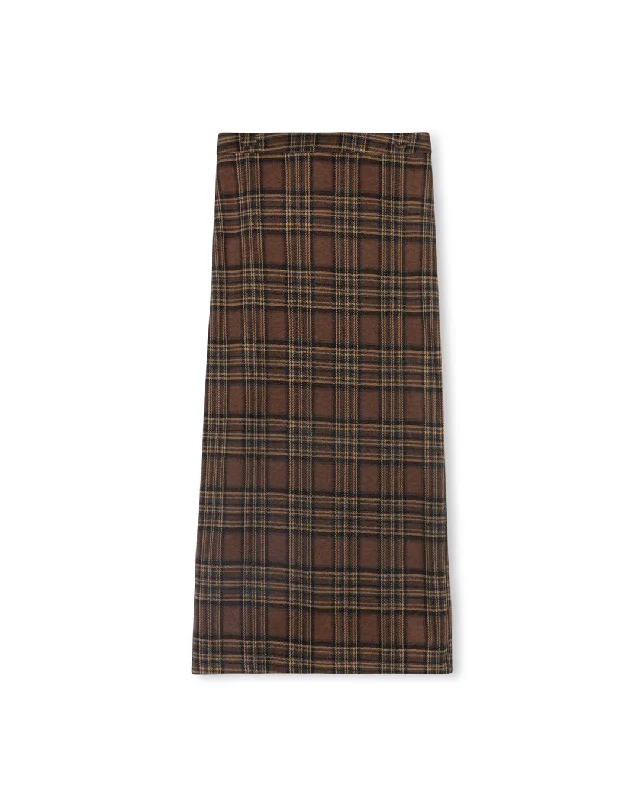Printed Plaid Straight Skirt denim skirt classic