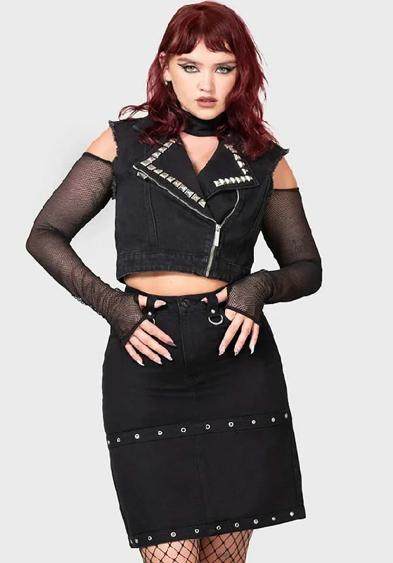 Punktured | SKIRT* elastic waist skirt
