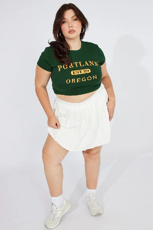 White Pleat Tennis Skirt Shorts Underneath lightweight skirt design