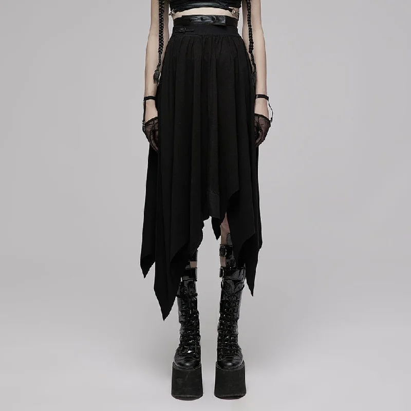 Women's Punk Irregular Hem Skirts velvet skirt luxury