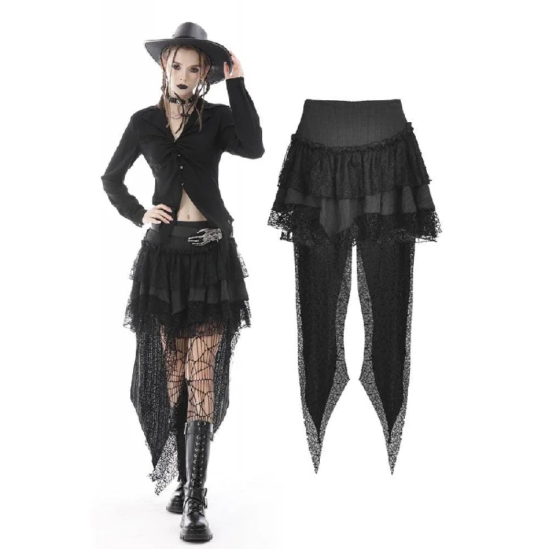 Women's Punk Irregular Layered Lace Mini Skirt velvet skirt luxury
