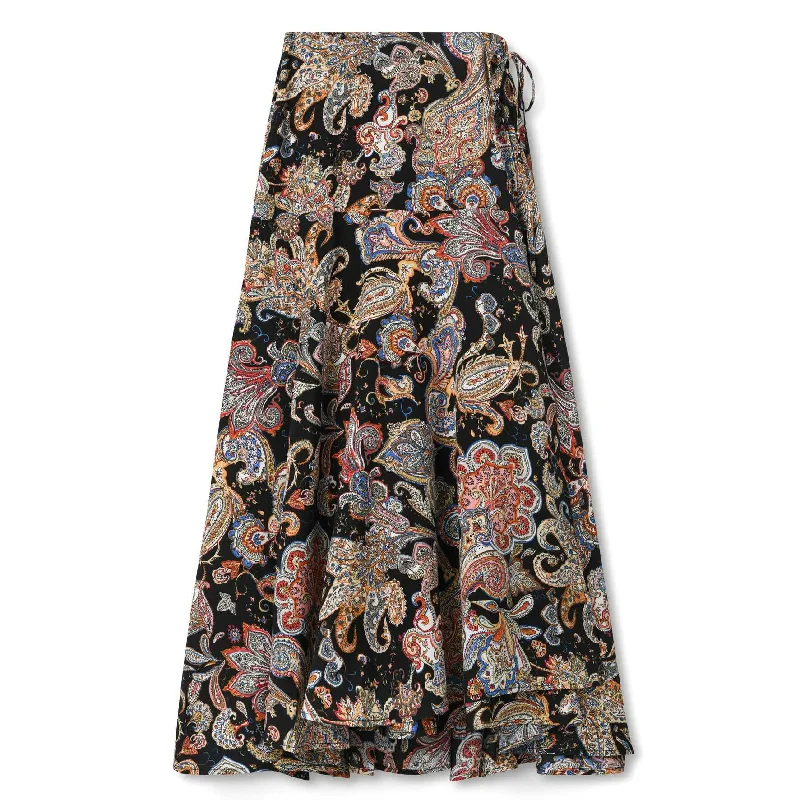 Wrap Tie Skirt - Black Paisley lace skirt romantic